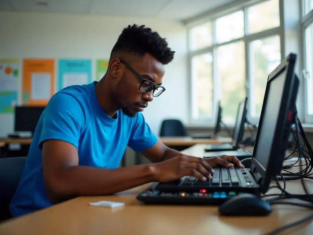 Motherboard diagnosis during a practical session